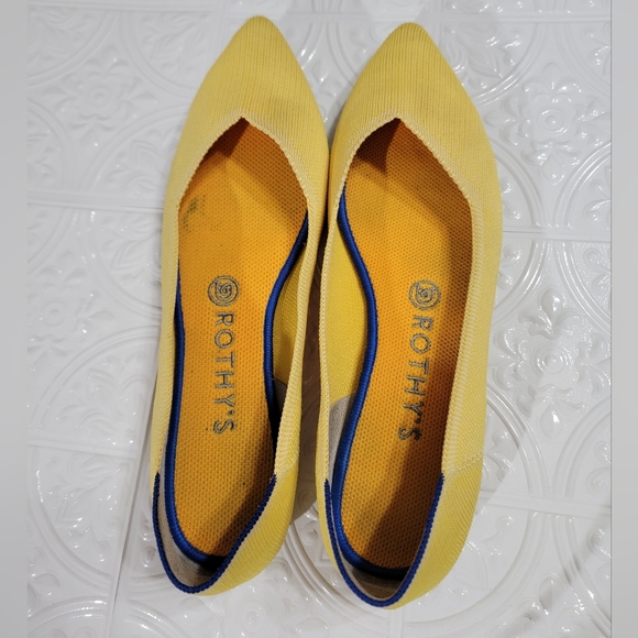 Rothy's Sunshine Yellow The Point Ballet Flats Women's Size 9.5 - Picture 9 of 16
